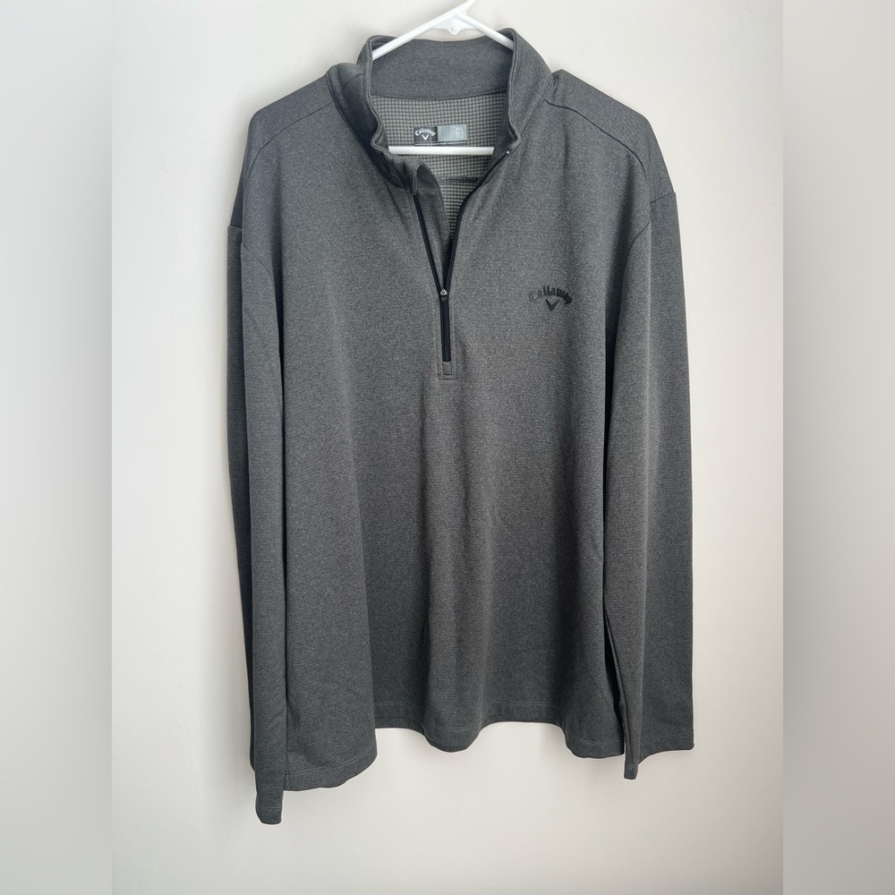 Callaway MENS Gray LIGHTWEIGHT QUARTER ZIP GOLF PULLOVER XXL